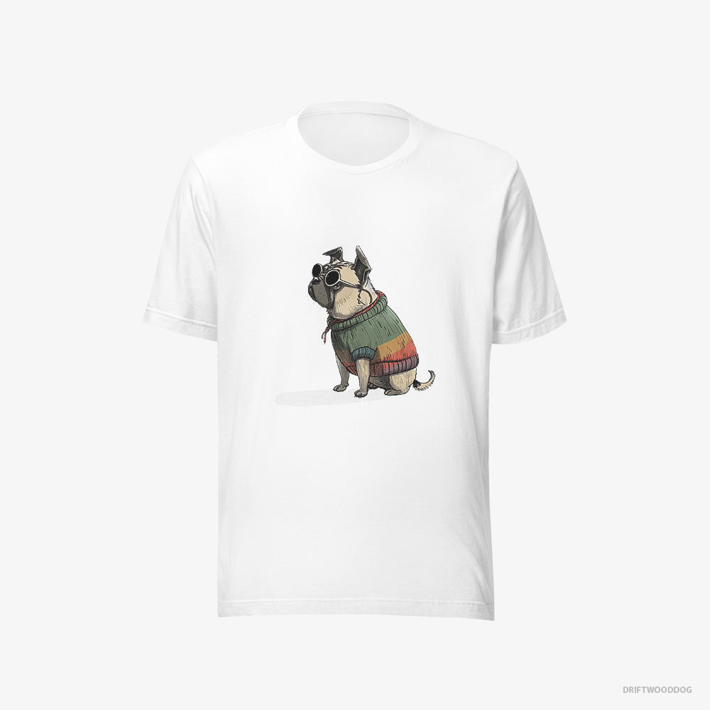 Pug T-Shirt – Men White T-Shirt Eco-Friendly – Ready for Pride (on White Background)