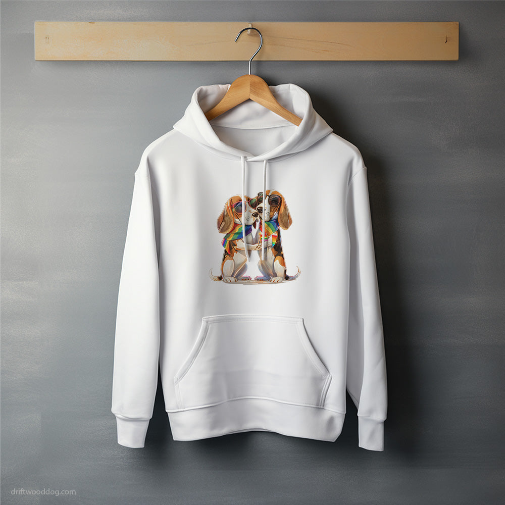 Beagle Couple Celebrating Pride Hoodie – Unisex Hoodie for Dog Lovers