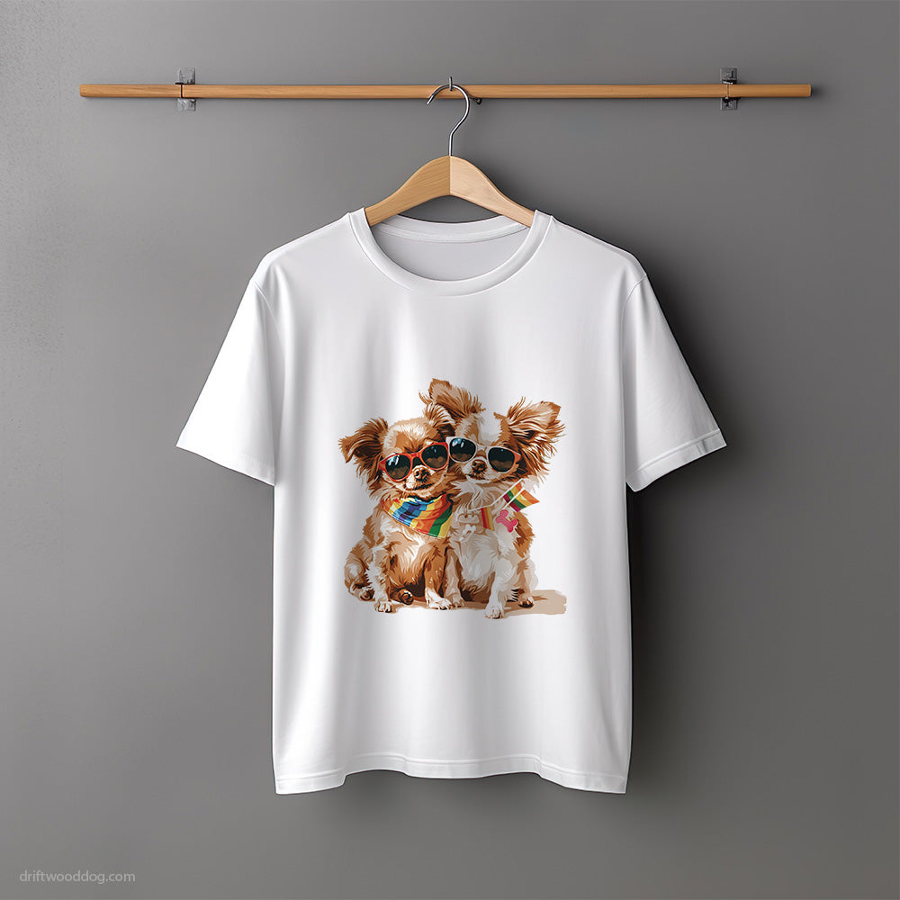 Chihuahua Couple Celebrating Pride T-Shirt – Unisex Tee for Dog Lovers