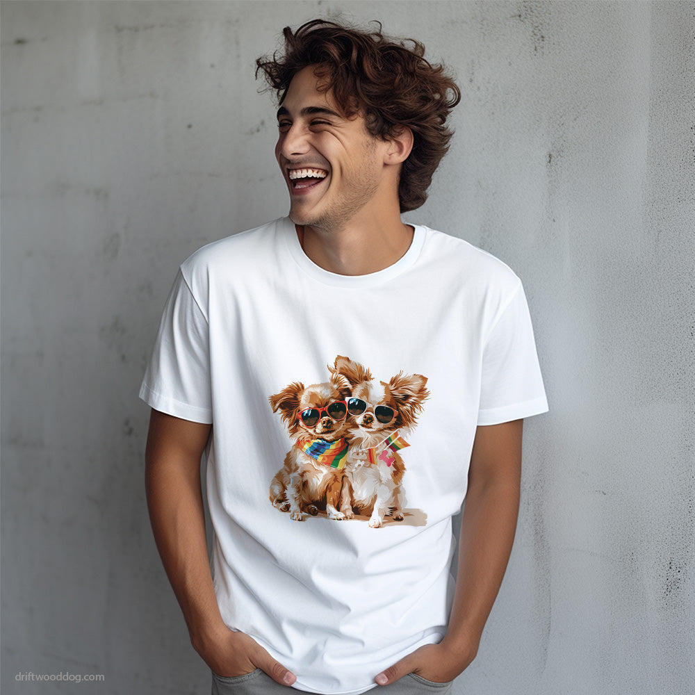 Chihuahua Couple Celebrating Pride T-Shirt – Dog T-Shirt for Men