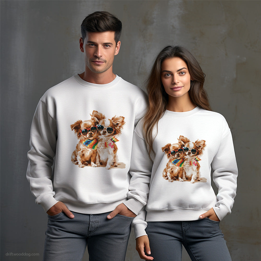 Chihuahua Couple Celebrating Pride Sweatshirt – Unisex Sweatshirt for Dog Owners