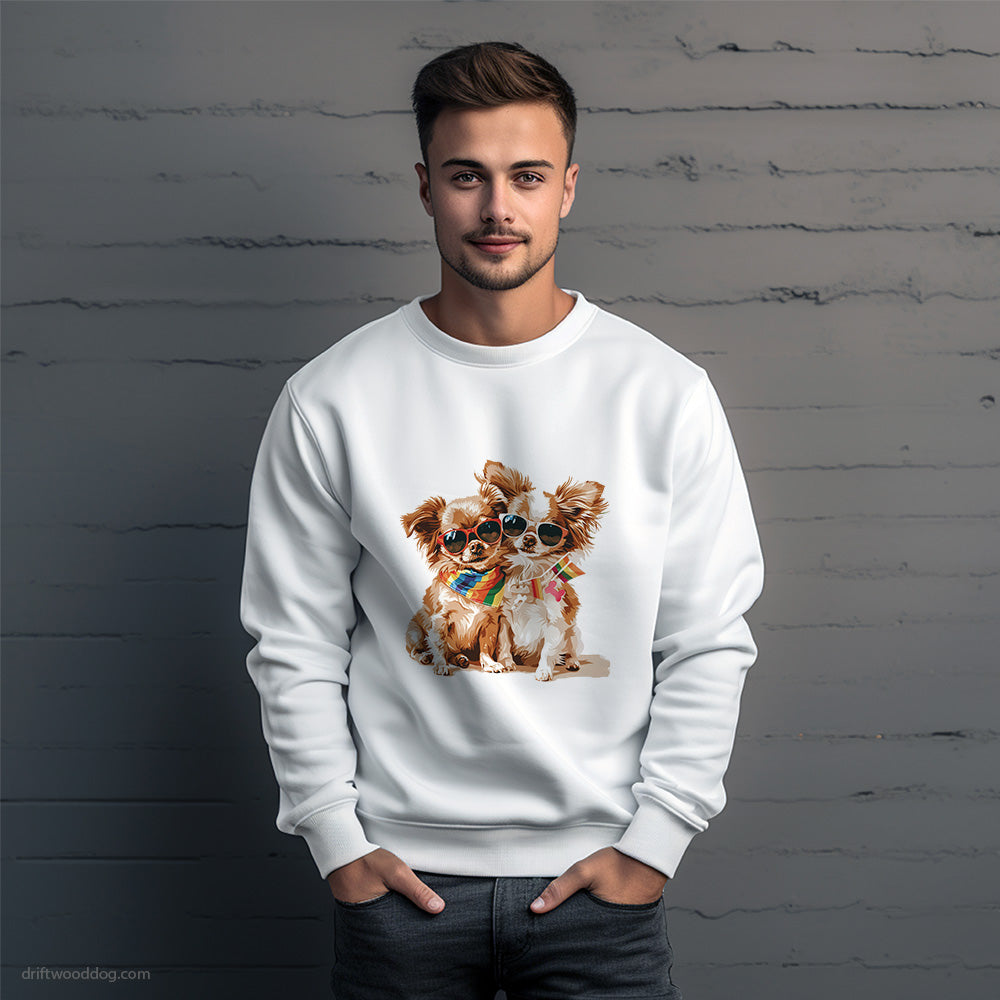 Chihuahua Couple Celebrating Pride Sweatshirt – Unique Dog Sweatshirt for Men