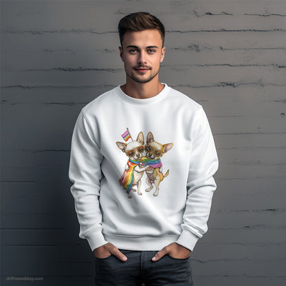 Chihuahua Couple Ready for Pride Sweatshirt – Unique Dog Sweatshirt for Men