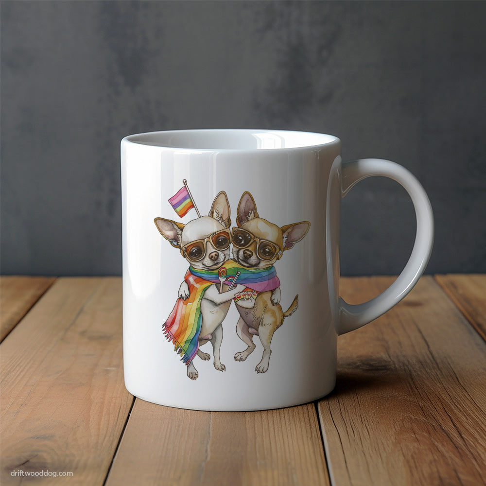 Chihuahua Couple Ready for Pride Mug – Unique Dog Cups | Dog-Themed Mugs