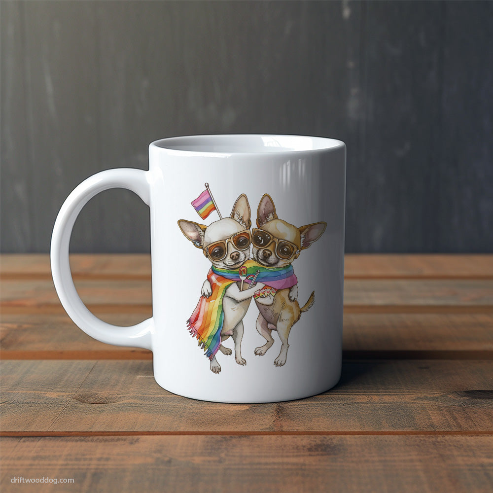 Chihuahua Couple Ready for Pride Mug – Cute Dog-Themed Mugs | Perfect Gifts for Dog Lovers