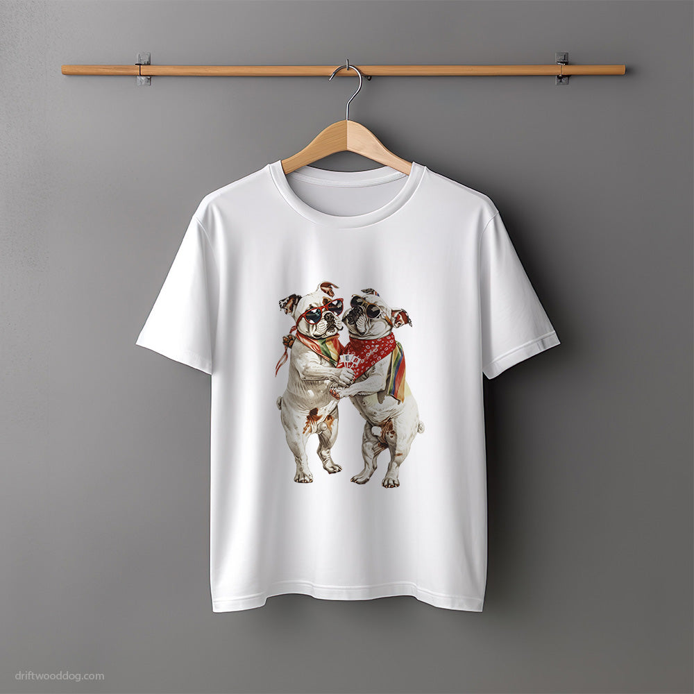 French Bulldog Couple Ready for Pride T-Shirt – Unisex Tee for Dog Lovers