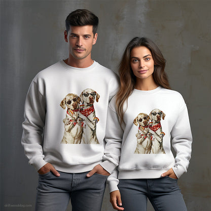 Labrador Retriever Couple Celebrating Pride Sweatshirt – Unisex Sweatshirt for Dog Owners