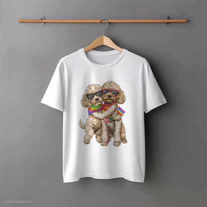 Poodle Couple Hugging at Pride T-Shirt – Unisex Tee for Dog Lovers