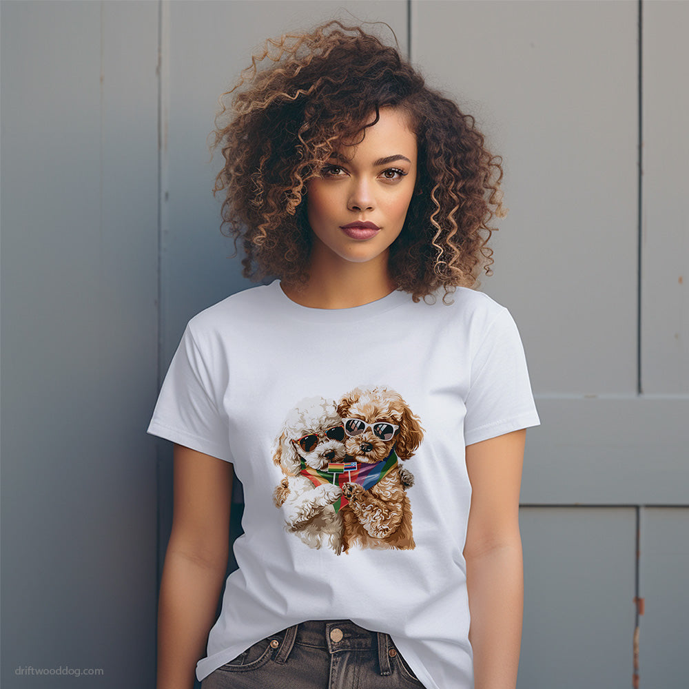 Poodle Celebrating Pride Together T-Shirt – Dog T-Shirt for Women