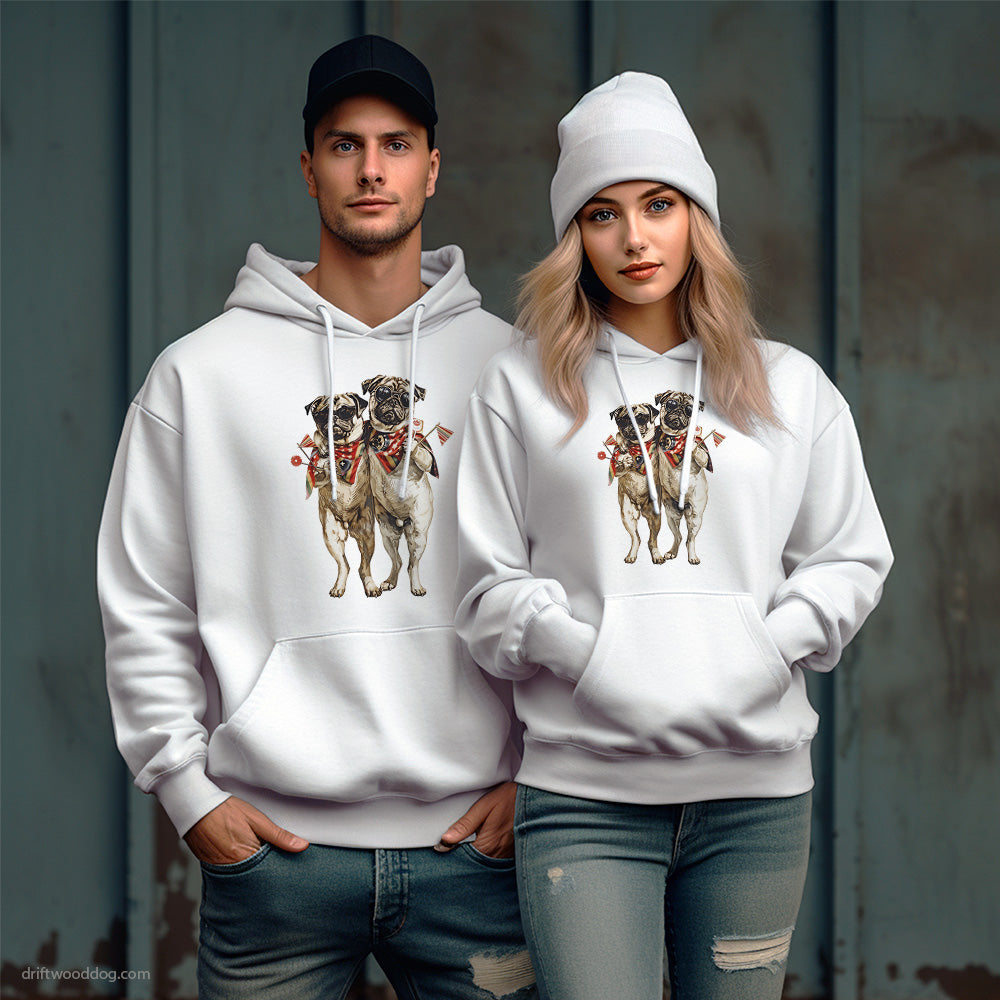 Pug Couple Ready for Pride Hoodie – Unique Dog Hoodies for Pet Lovers Gift