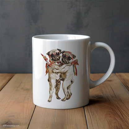 Pug Couple Hugging on Pride Day Mug – Unique Dog Cups | Dog-Themed Mugs