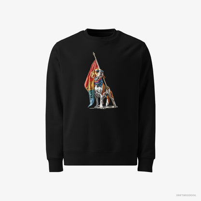 Beagle Waving LGBTQ+ Flag Black Sweatshirt