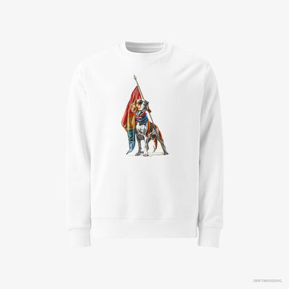 Beagle Waving LGBTQ+ Flag White Sweatshirt