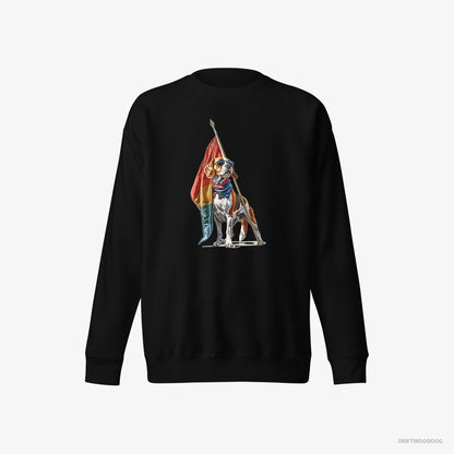 Beagle Waving LGBTQ+ Flag Black Sweatshirt