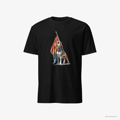 Beagle Waving LGBTQ+ Flag Black T-Shirt