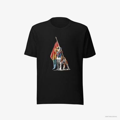 Beagle Waving LGBTQ+ Flag Black T-Shirt