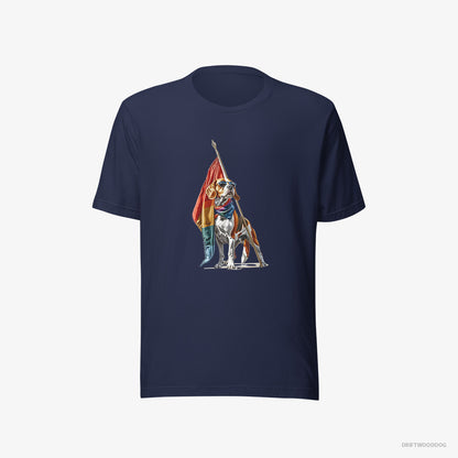 Beagle Waving LGBTQ+ Flag Navy T-Shirt