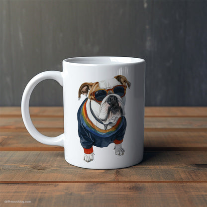 Bulldog Wearing Rainbow Outfit Mug – Cute Dog-Themed Mugs | Perfect Gifts for Dog Lovers