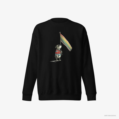 Bulldog Holding LGBTQ+ Flag Black Sweatshirt