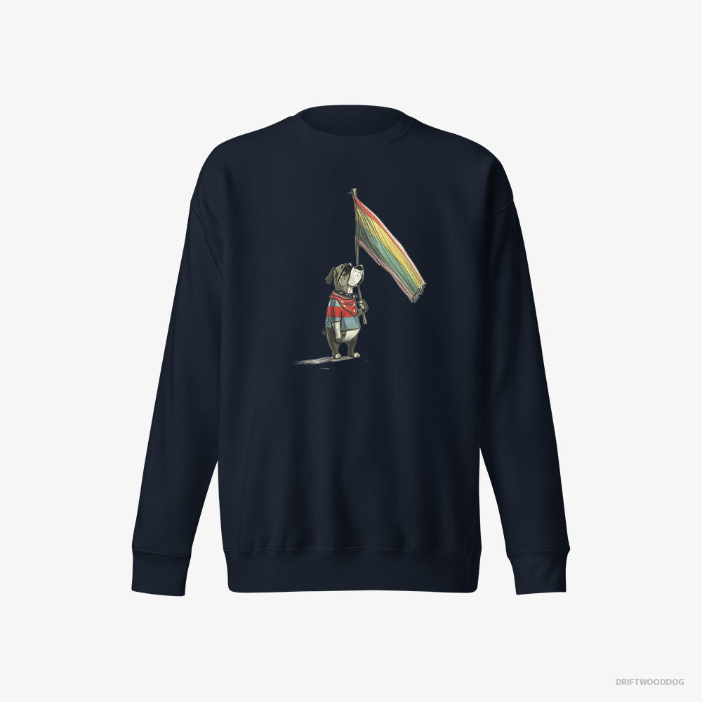 Bulldog Holding LGBTQ+ Flag – Men's Sweatshirt Navy Eco – Eco-Friendly