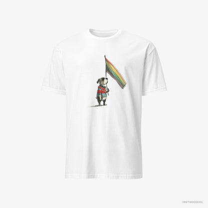 Bulldog Holding LGBTQ+ Flag White T-Shirt