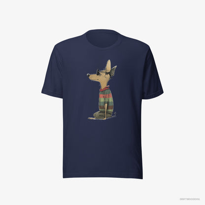 Chihuahua Clad in Rainbow Apparel Navy T-Shirt