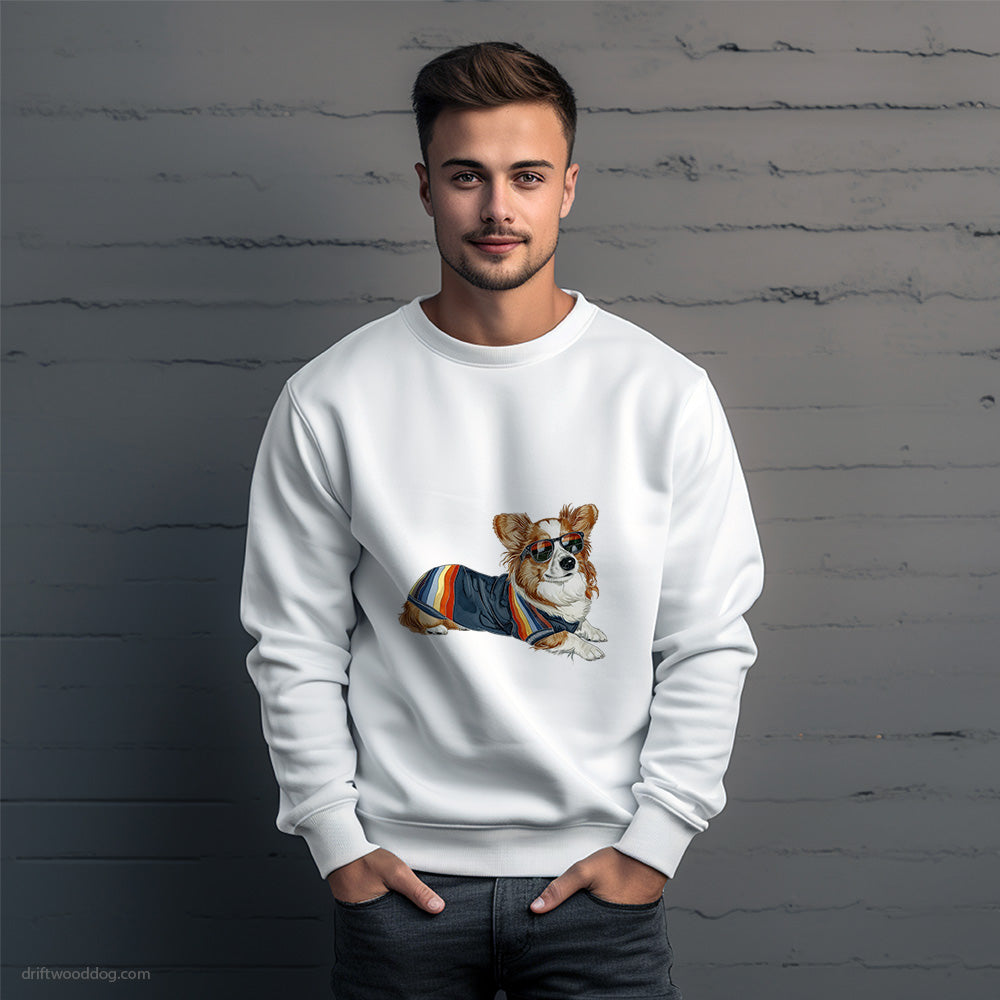 Corgi Enjoying Pride Sweatshirt – Unique Dog Sweatshirt for Men