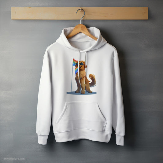 Golden Retriever with an LGBTQ+ Flag Hoodie – Unisex Hoodie for Dog Lovers