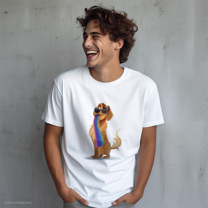 Golden Retriever Holding Pride Flag T-Shirt – Dog T-Shirt for Men