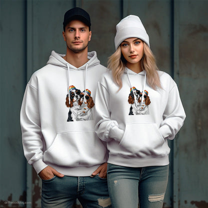 Cavalier King Charles Spaniel Couple Hugging at Pride Hoodie – Unique Dog Hoodies for Pet Lovers Gift