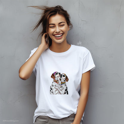 Dalmatian Couple Celebrating Pride T-Shirt – Custom Dog T-Shirts for Women