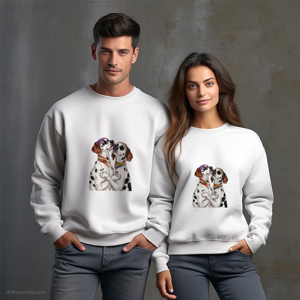 Dalmatian Couple Celebrating Pride Sweatshirt – Unisex Sweatshirt for Dog Owners