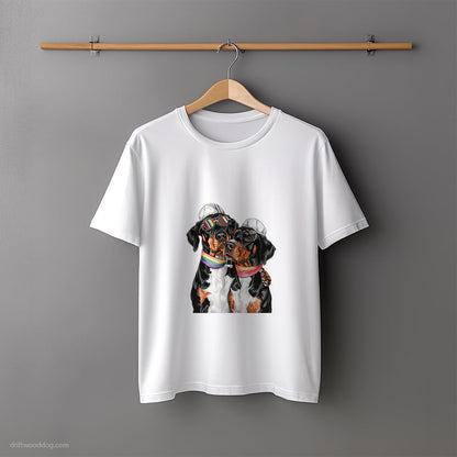 Dobermann Couple Celebrating Pride T-Shirt – Unisex Tee for Dog Lovers