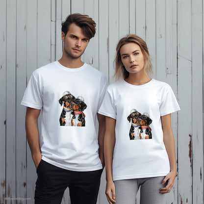 Dobermann Couple Celebrating Pride T-Shirt – Unique Dog T-Shirts for Pet Lovers