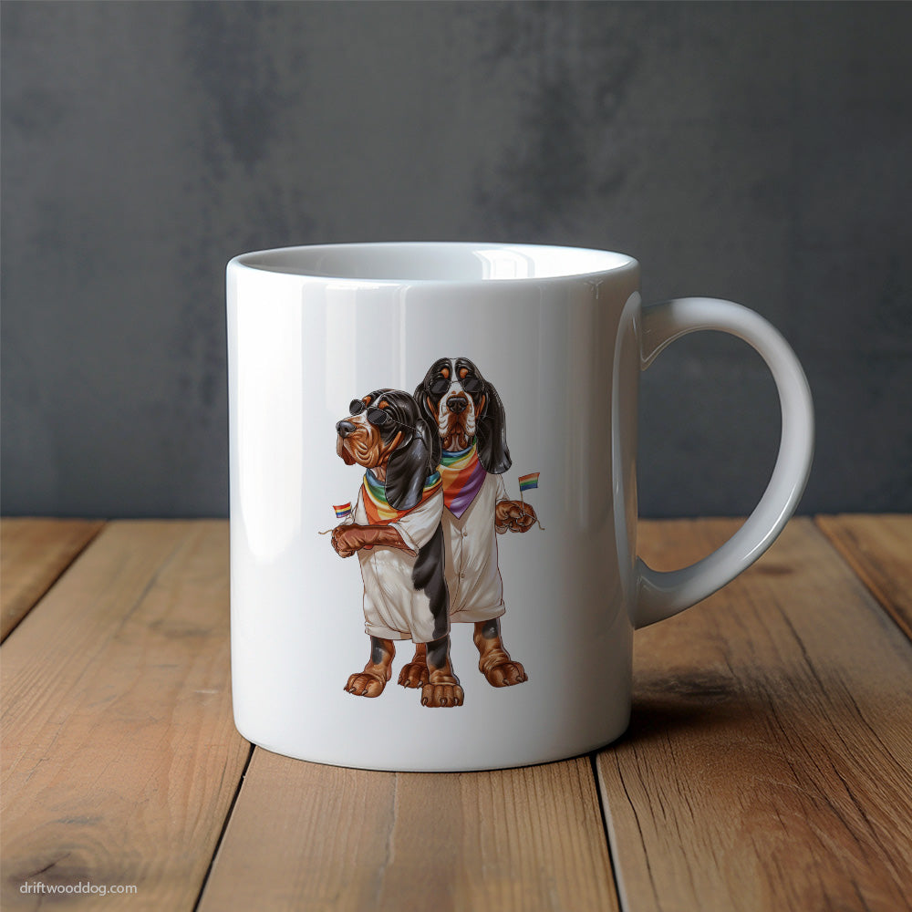 Basset Hound Couple Ready for Pride Mug – Unique Dog Cups | Dog-Themed Mugs