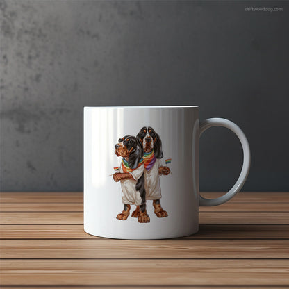 Basset Hound Couple Ready for Pride Mug – Funny Dog Coffee Mugs | Quirky Canine Drinkware