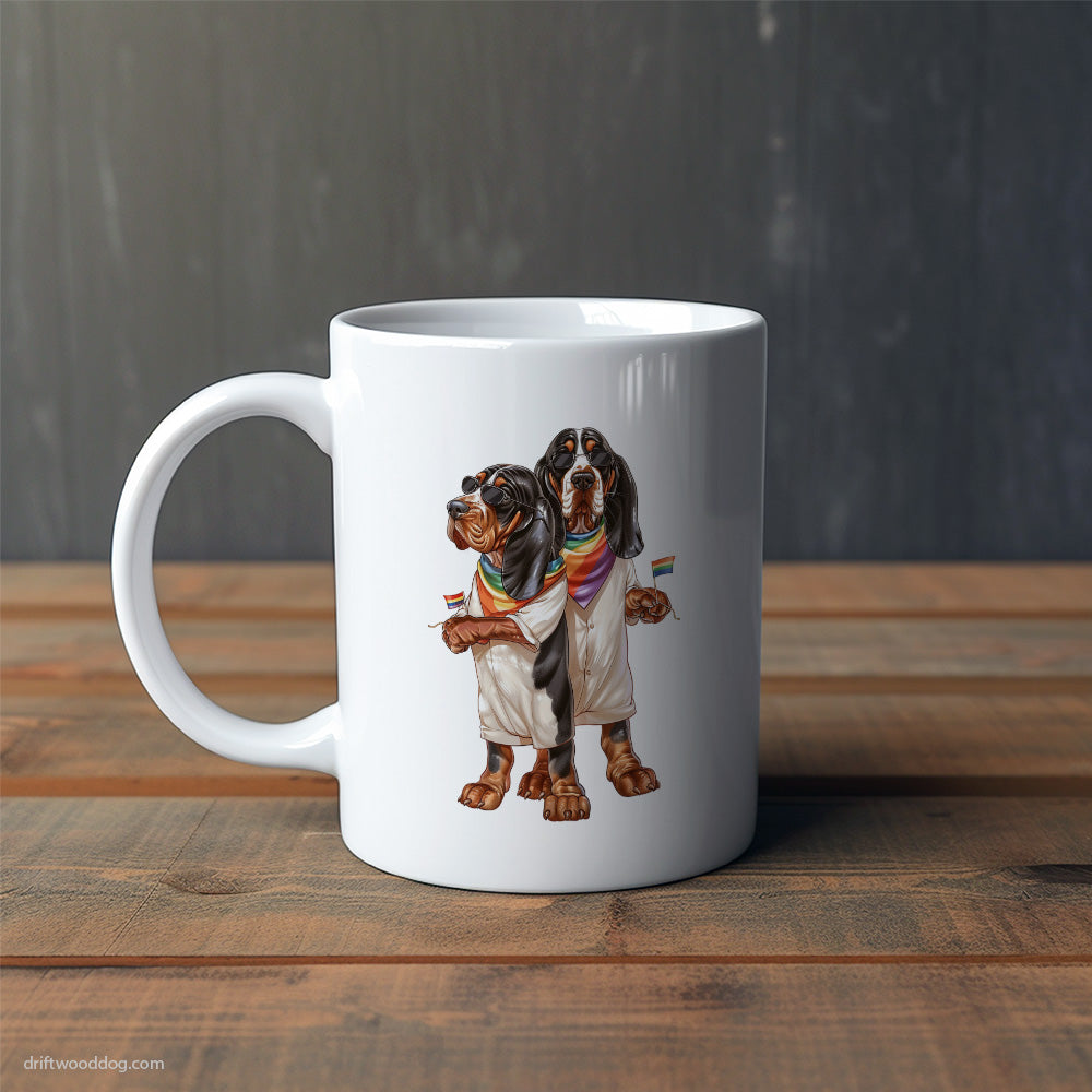 Basset Hound Couple Ready for Pride Mug – Cute Dog-Themed Mugs | Perfect Gifts for Dog Lovers