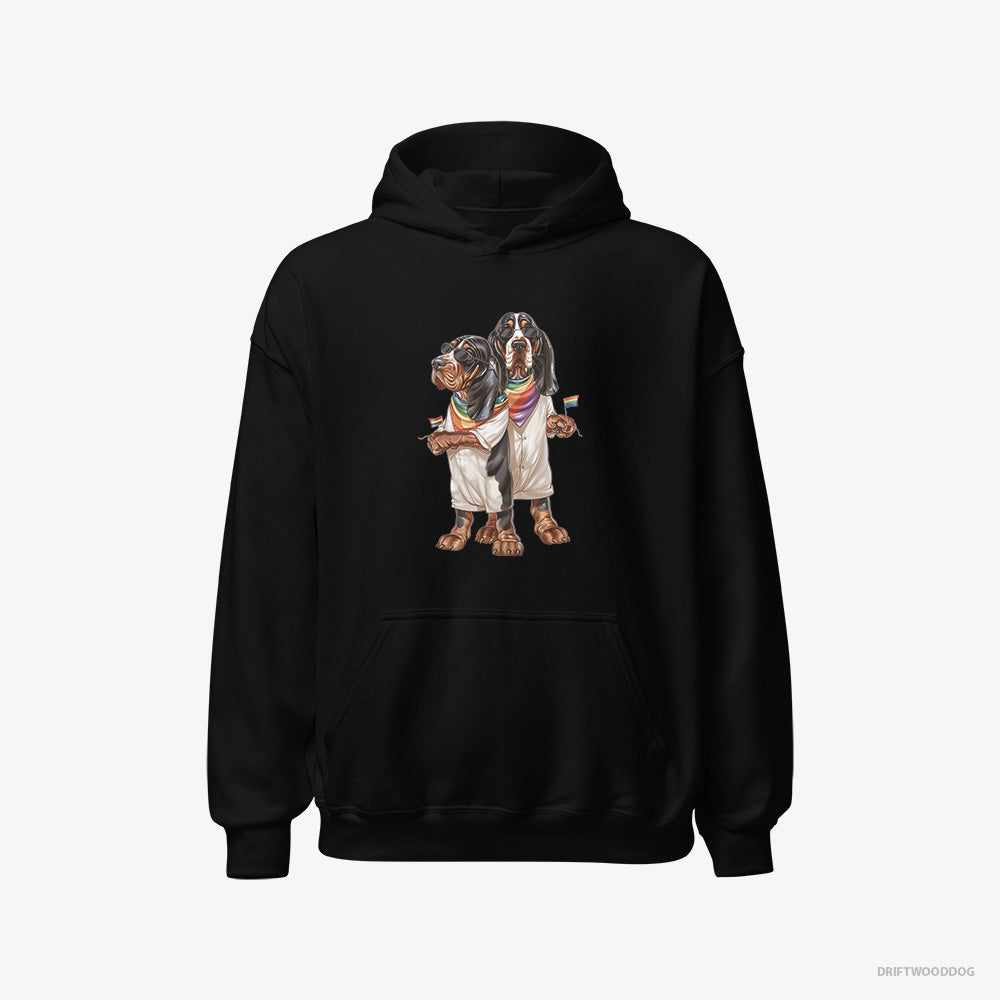 Basset Hound Couple Ready for Pride – Men's Hoodie Black – Classic