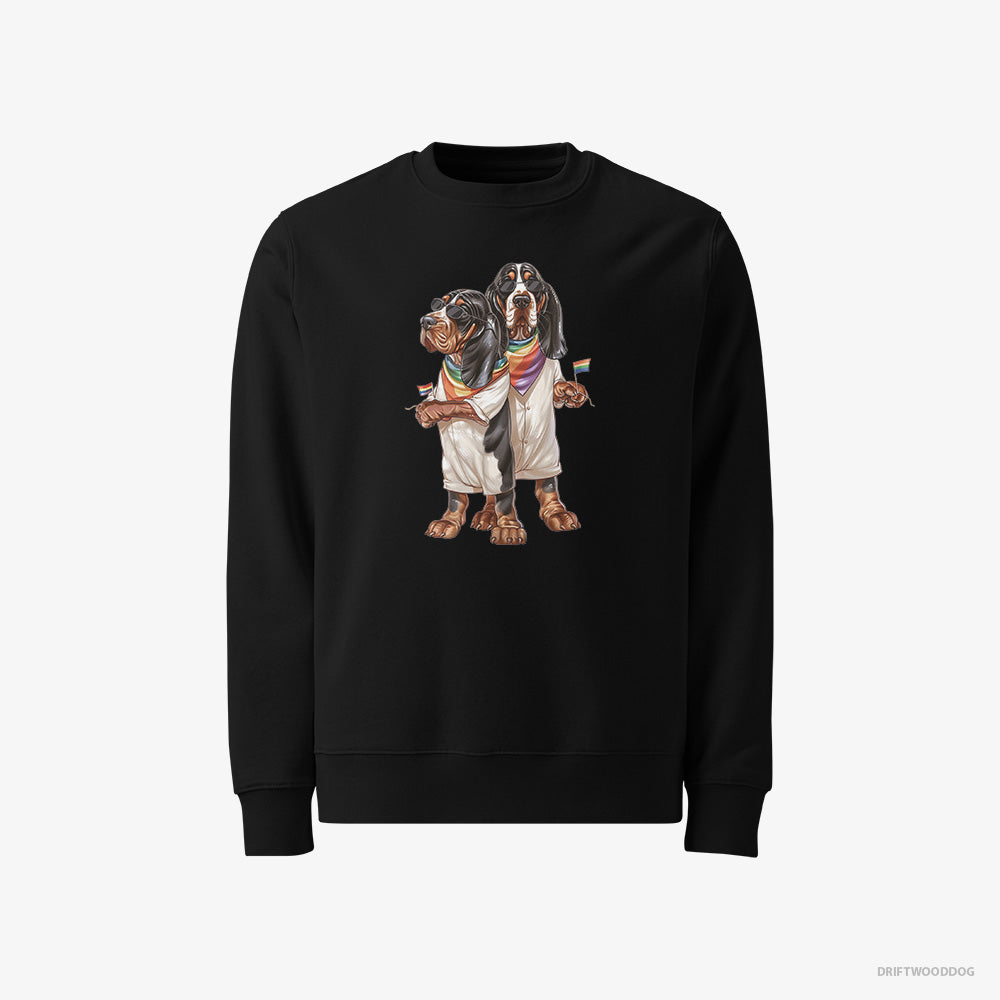 Basset Hound Couple Ready for Pride – Women's Sweatshirt Black – Classic