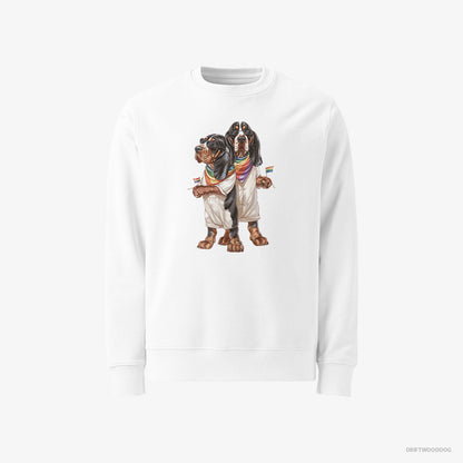 Basset Hound Couple Ready for Pride White Sweatshirt