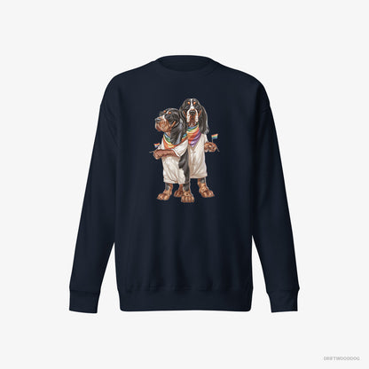 Basset Hound Couple Ready for Pride Navy Sweatshirt