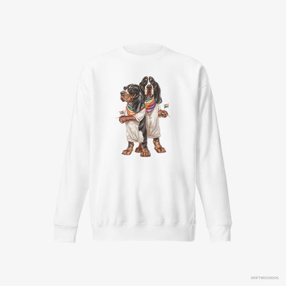 Basset Hound Couple Ready for Pride White Sweatshirt