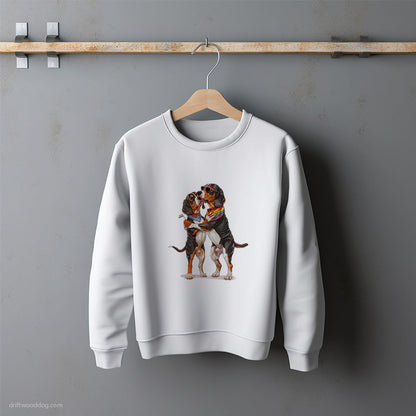 Beagle Couple Celebrating Pride Sweatshirt – Unisex Sweatshirt for Dog Lovers