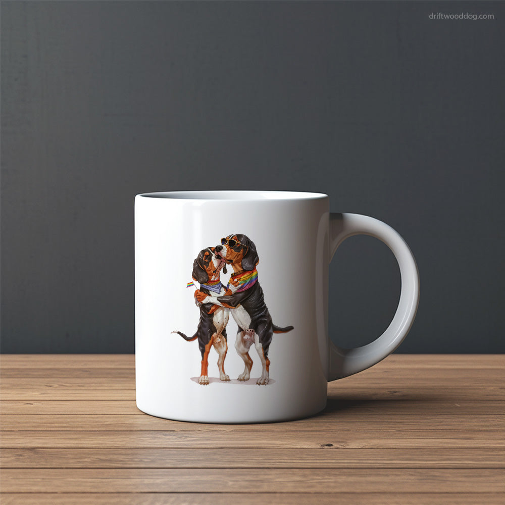 Beagle Couple Celebrating Pride Mug – Custom Dog Mugs | Personalized Pet Mugs