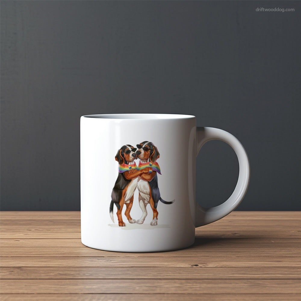 Beagle Couple Hugging at Pride Mug – Custom Dog Mugs | Personalized Pet Mugs