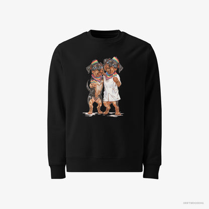 Yorkshire Terrier Sweatshirt – Men Black Sweatshirt Classic – Couple Hugging on Pride Day (on White Background)