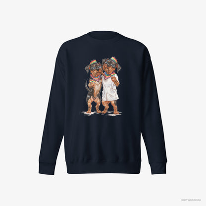 Yorkshire Terrier Couple Hugging on Pride Day Navy Sweatshirt