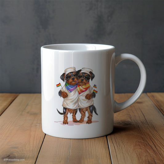 Yorkshire Terrier Couple Celebrating Pride Mug – Unique Dog Cups | Dog-Themed Mugs