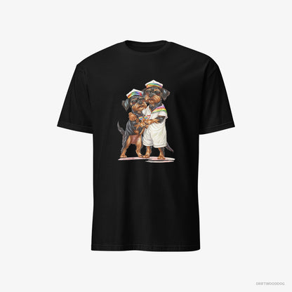 Yorkshire Terrier Couple Ready for Pride Black T-Shirt