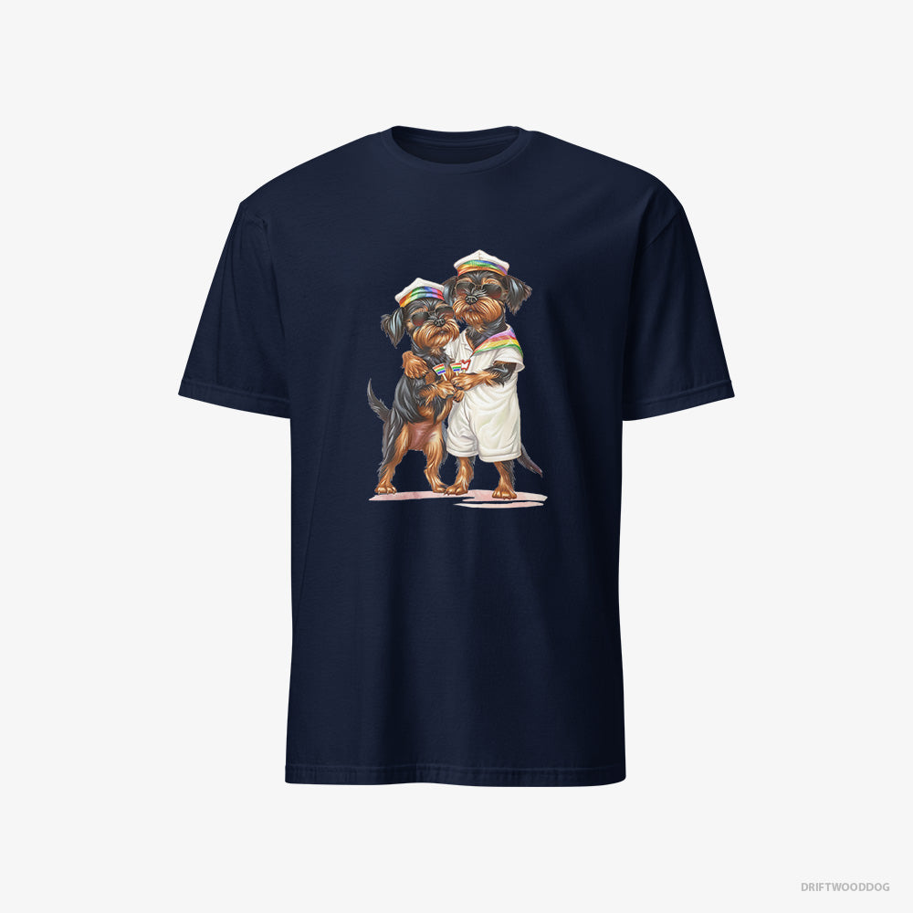 Yorkshire Terrier T-Shirt – Men Navy T-Shirt Classic – Couple Ready for Pride (on White Background)